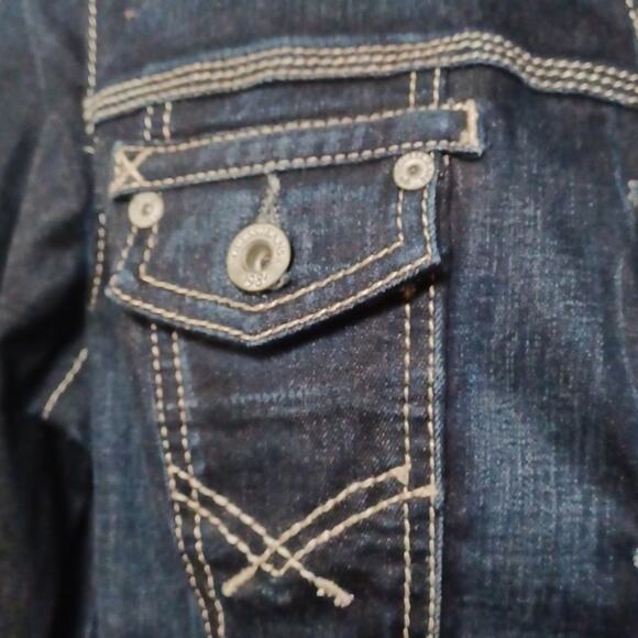 GUESS Jeans Stretch Denim Jacket Dark Wash. Size M - Picture 7 of 16